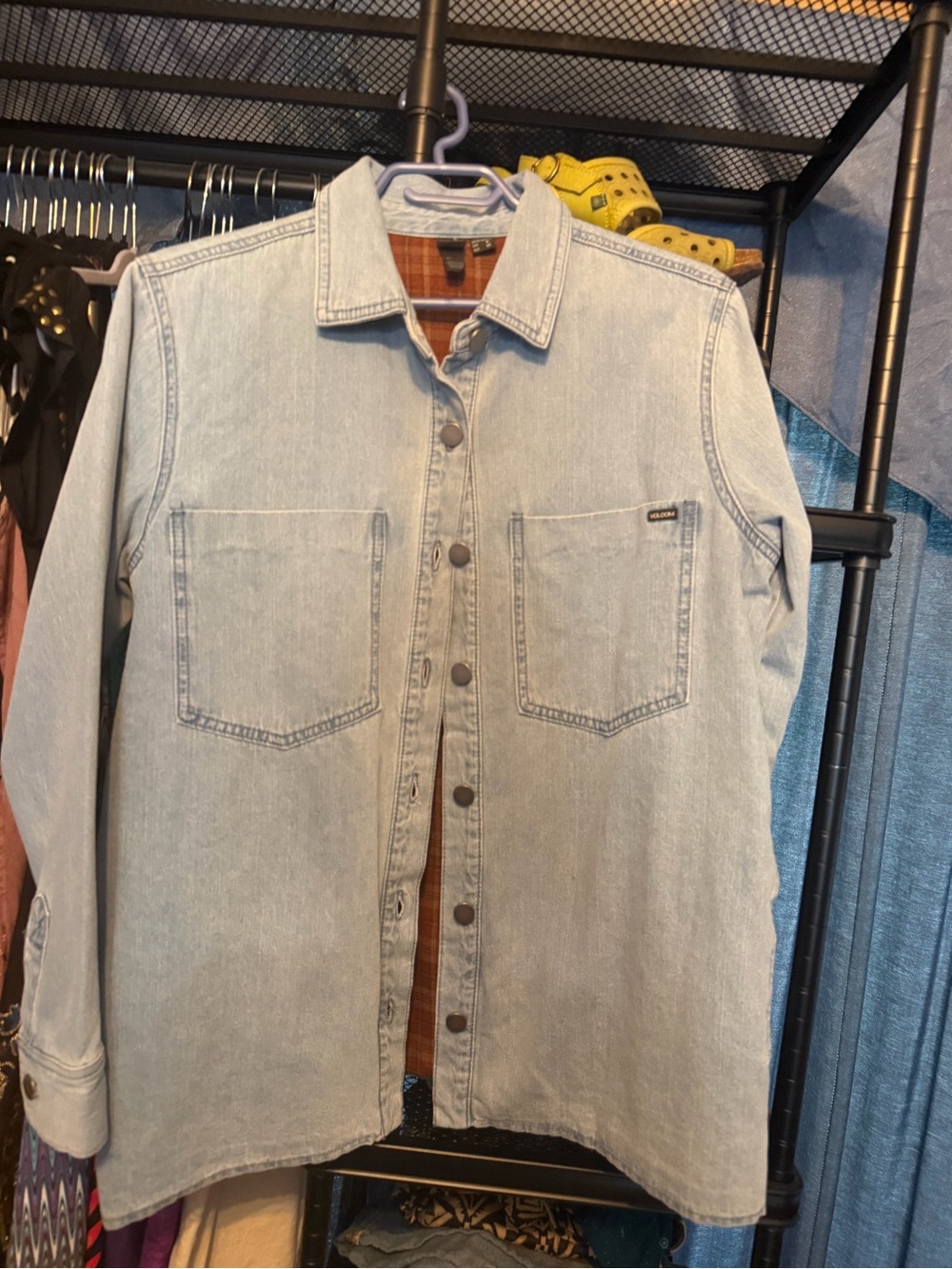 Light Wash Denim Jacket Shirt - Men's Light Blue